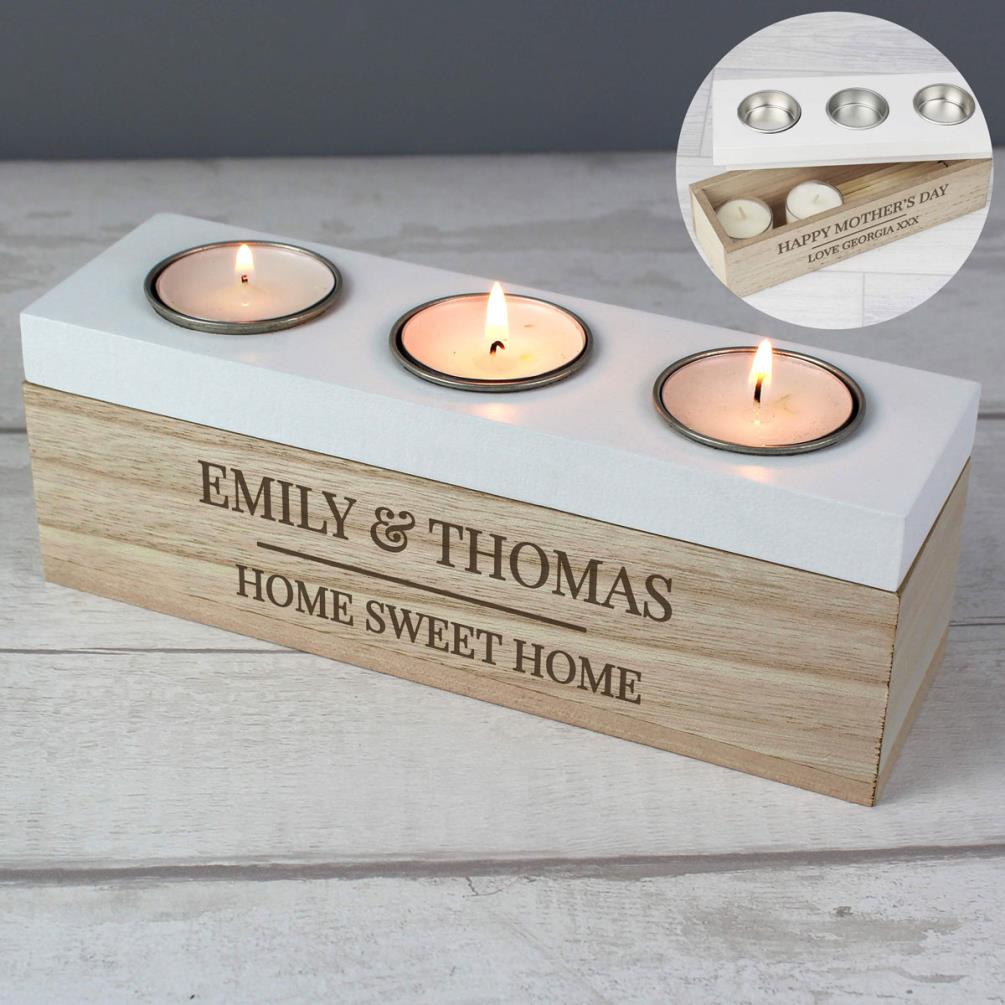 Personalised Classic Triple Tea Light Box Extra Image 1